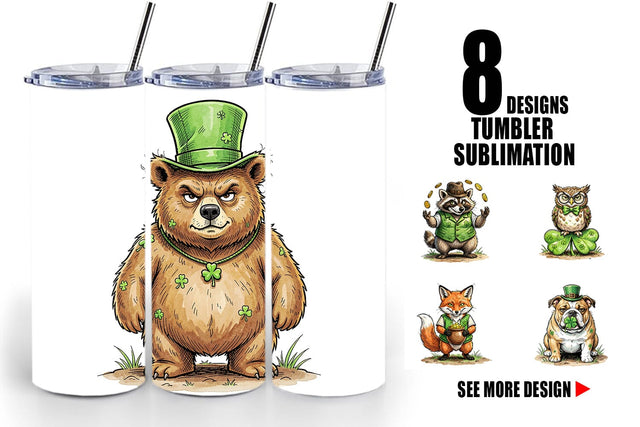 Tumbler Lucky St Patricks Animal Sublimation artnoy 