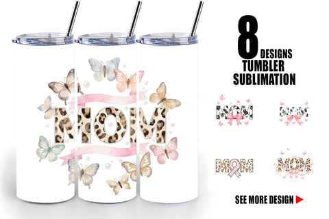 Tumbler Luxury Watercolor MOM Pearl Sublimation artnoy 