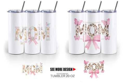 Tumbler Luxury Watercolor MOM Pearl Sublimation artnoy 