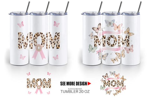 Tumbler Luxury Watercolor MOM Pearl Sublimation artnoy 