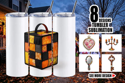 Tumbler Macabre Gothic Curio Patchwork Sublimation artnoy 