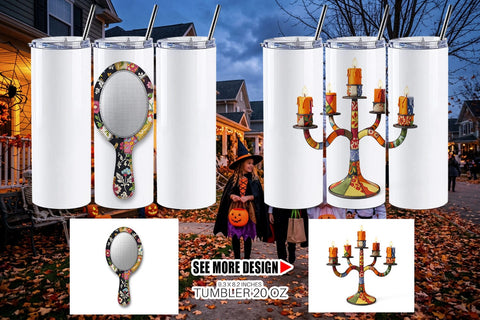 Tumbler Macabre Gothic Curio Patchwork Sublimation artnoy 
