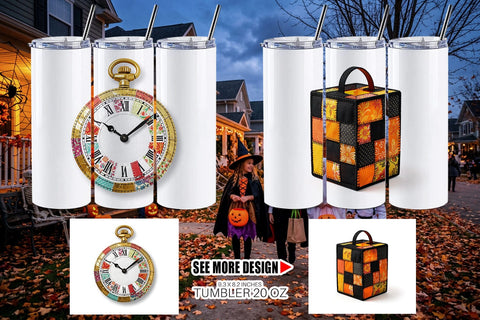 Tumbler Macabre Gothic Curio Patchwork Sublimation artnoy 