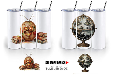 Tumbler Macabre Gothic Scholar Desk Sublimation artnoy 
