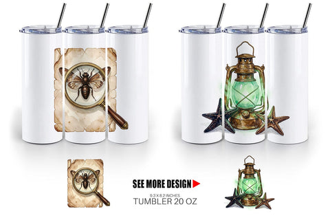 Tumbler Macabre Gothic Scholar Desk Sublimation artnoy 