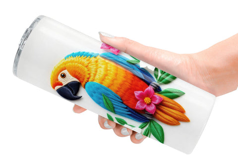 Tumbler Macaw Embroidery Sublimation artnoy 
