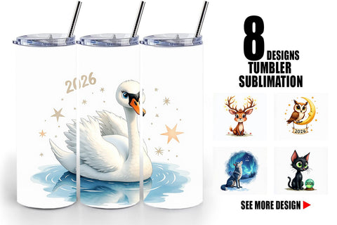 Tumbler Magical Midnight Celebration 2026 Animals Sublimation artnoy 