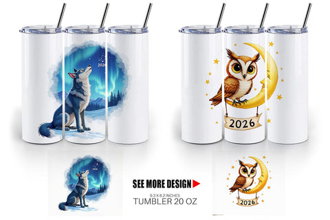 Tumbler Magical Midnight Celebration 2026 Animals Sublimation artnoy 