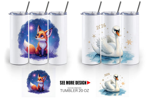 Tumbler Magical Midnight Celebration 2026 Animals Sublimation artnoy 