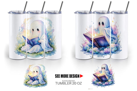 Tumbler Magical Spellbook Ghost Sublimation artnoy 