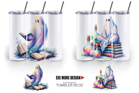 Tumbler Magical Spellbook Ghost Sublimation artnoy 