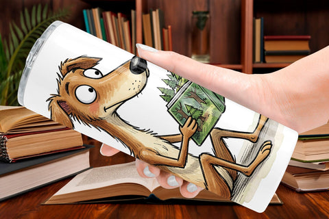 Tumbler Magical Storytime Dog Watercolor Sublimation artnoy 