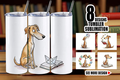 Tumbler Magical Storytime Dog Watercolor Sublimation artnoy 
