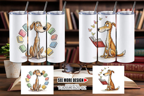 Tumbler Magical Storytime Dog Watercolor Sublimation artnoy 