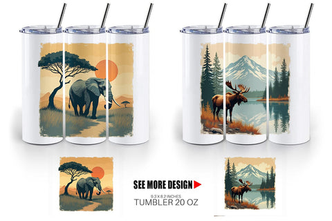 Tumbler Majestic Animal Posters Sublimation artnoy 