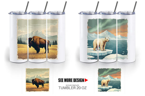 Tumbler Majestic Animal Posters Sublimation artnoy 