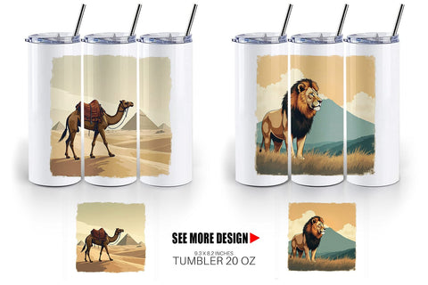 Tumbler Majestic Animal Posters Sublimation artnoy 