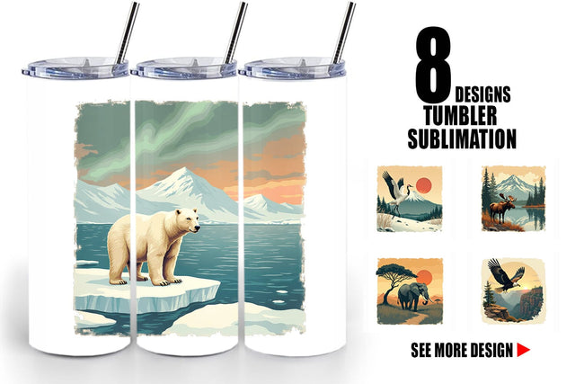 Tumbler Majestic Animal Posters Sublimation artnoy 