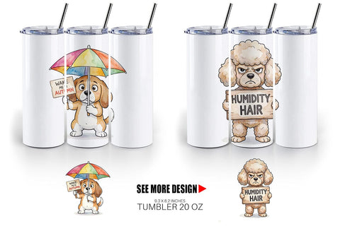 Tumbler Melting Summer Dog Sarcastic Watercolor Sublimation artnoy 