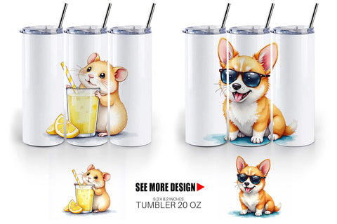Tumbler Melting Summer Pets Sublimation artnoy 