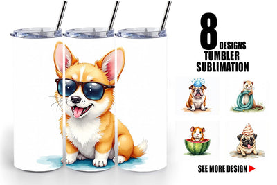 Tumbler Melting Summer Pets Sublimation artnoy 