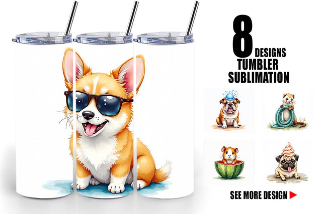 Tumbler Melting Summer Pets Sublimation artnoy 