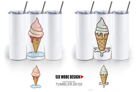 Tumbler Melty Ice Cream Sublimation artnoy 