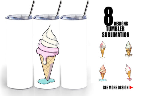 Tumbler Melty Ice Cream Sublimation artnoy 