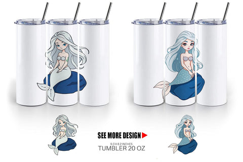 Tumbler Mermaid on Rock Sublimation artnoy 