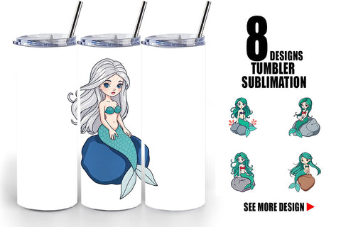 Tumbler Mermaid on Rock Sublimation artnoy 