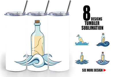 Tumbler Message in a Bottle Sublimation artnoy 