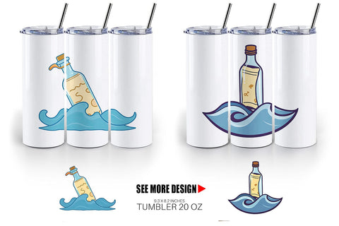Tumbler Message in a Bottle Sublimation artnoy 