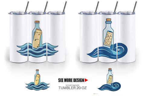 Tumbler Message in a Bottle Sublimation artnoy 