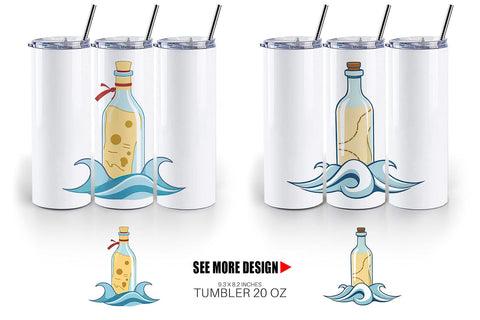 Tumbler Message in a Bottle Sublimation artnoy 