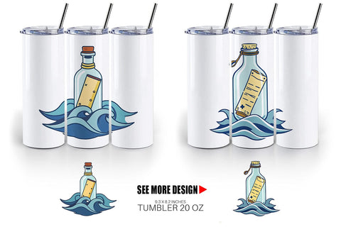 Tumbler Message in a Bottle Sublimation artnoy 