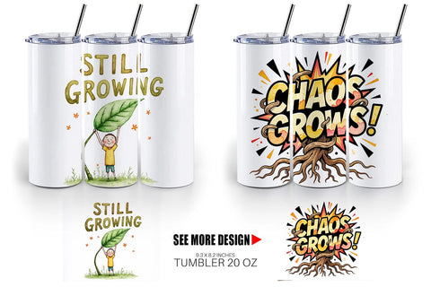 Tumbler Messy Growth Reluctant Blooming Sublimation artnoy 
