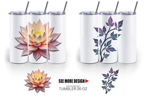Tumbler Metallic Botanicals Sublimation artnoy 