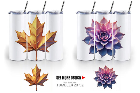 Tumbler Metallic Botanicals Sublimation artnoy 