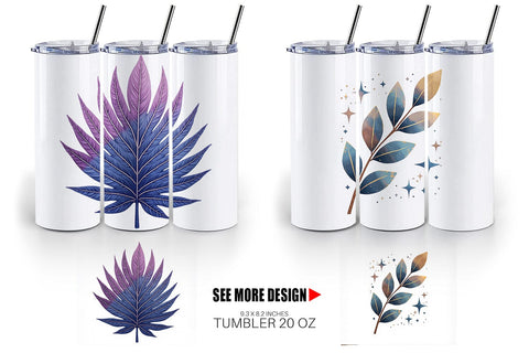 Tumbler Metallic Botanicals Sublimation artnoy 