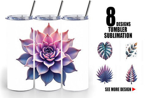 Tumbler Metallic Botanicals Sublimation artnoy 