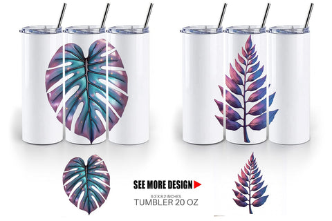 Tumbler Metallic Botanicals Sublimation artnoy 