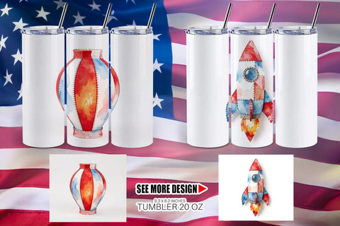 Tumbler Midnight Sparkle Patchwork Watercolor Sublimation artnoy 