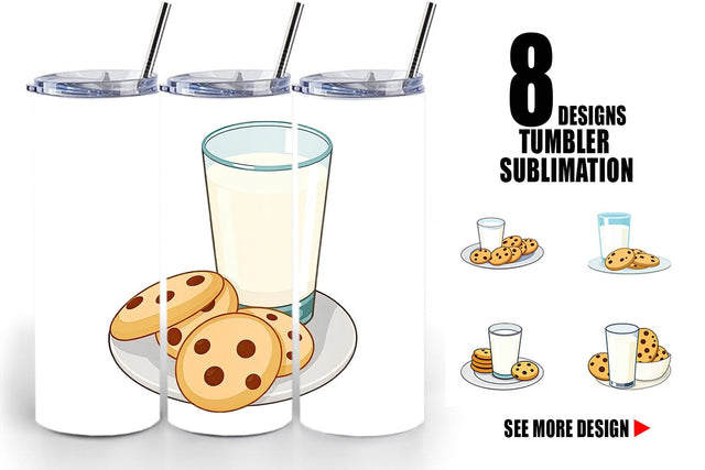 Tumbler Milk and Cookie Sublimation artnoy 