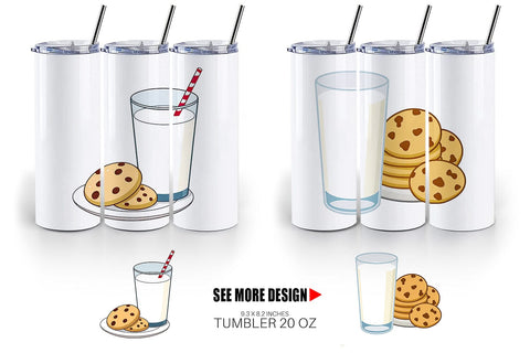 Tumbler Milk and Cookie Sublimation artnoy 