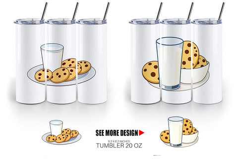 Tumbler Milk and Cookie Sublimation artnoy 