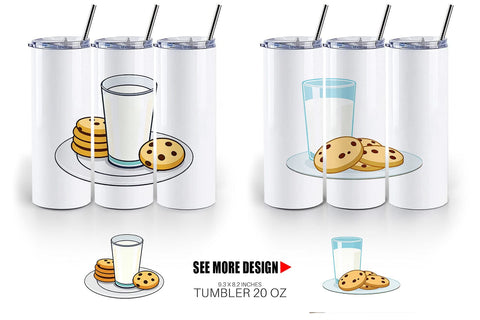 Tumbler Milk and Cookie Sublimation artnoy 
