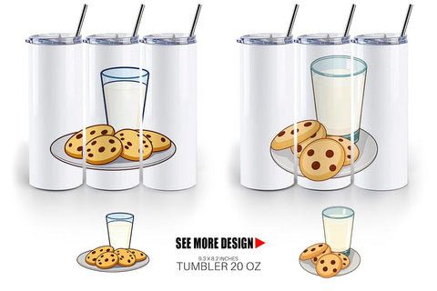 Tumbler Milk and Cookie Sublimation artnoy 