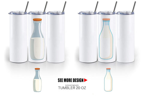 Tumbler Milk Bottle Sublimation artnoy 