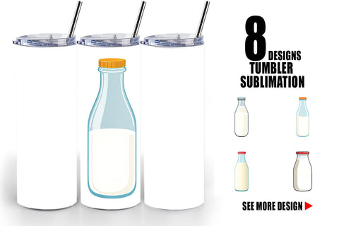 Tumbler Milk Bottle Sublimation artnoy 