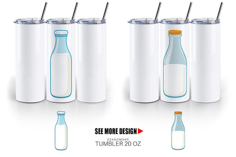 Tumbler Milk Bottle Sublimation artnoy 